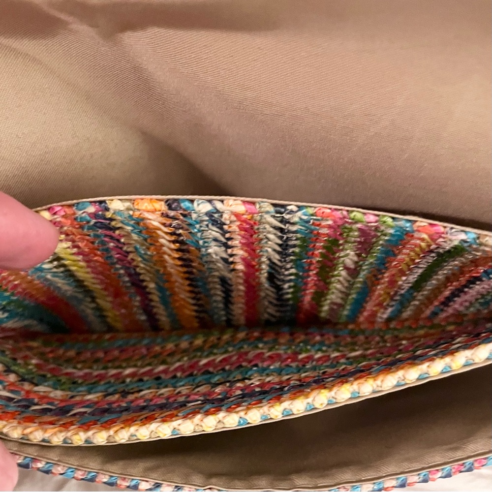 🆕- Woven Raffia Boho Crossbody/Shoulder/Clutch Bag-Multi Color - Picture 9 of 10
